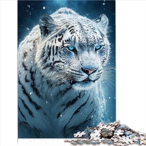 Puzzles für Erwachsene, Majestätischer weißer Tiger, 1000-teiliges Holzpuzzle für Erwachsene und Kinder, herausfordernde Spielgröße (50x75 cm) von YOITS