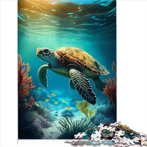 Puzzles für Erwachsene, Schildkröten-Tierpuzzles für Erwachsene, 1000-teilige Holzpuzzles für Kinder ab 12 Jahren, Lernspielzeug, Größe (50x75 cm) von YOITS