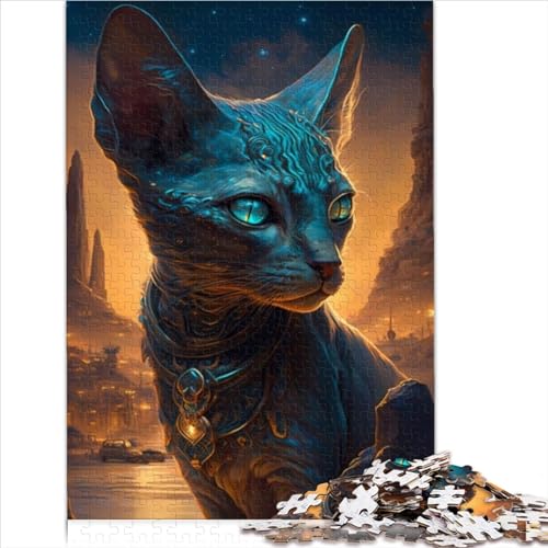 Puzzles für Erwachsene, Sphynx-Katzenmythos, Lernspiel für Erwachsene, 1000 Teile, Holzpuzzle, Teenager, herausfordernde Puzzlegröße (50x75 cm) von YOITS