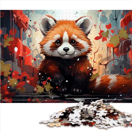 Puzzles für Erwachsene, bunter roter Panda, 1000-teiliges Puzzle für Kinder, Holzpuzzle, Geschenk für Kinder ab 12 Jahren, tolles Geschenk für Erwachsene, Größe (50x75 cm) von YOITS
