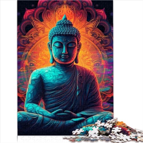 Puzzles für Erwachsene Buddha Psychadelic Mandala Puzzles für Erwachsene 1000-teilige Papppuzzles für Kinder ab 12 Jahren Puzzle Denksportaufgaben Puzzlespielzeuggröße (26 x 38 cm) von YOITS