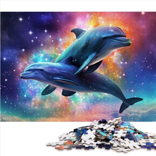 YOITS Puzzles für Kinder, Galaxie-Delphin, 1000 Teile, Holzpuzzle für Kinder und Erwachsene, Geschenk- und Spielzeuggröße (50x75 cm) von YOITS