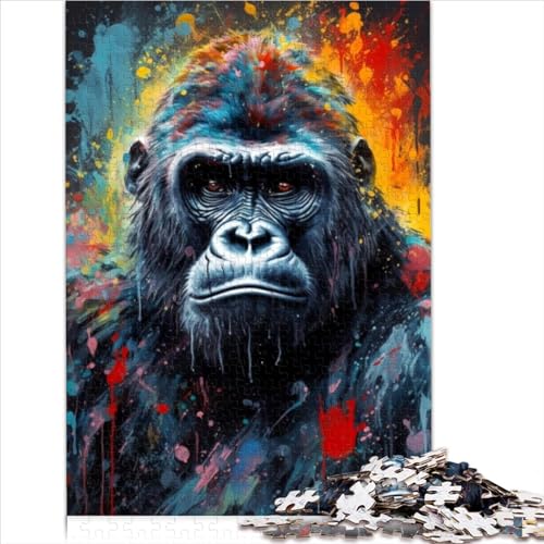 Spiele für Erwachsene Puzzle Gorilla Painting 1000 Teile Puzzle für Erwachsene Holzpuzzle Teenagerpuzzle für Kinder ab 12 Jahren (50x75 cm) von YOITS