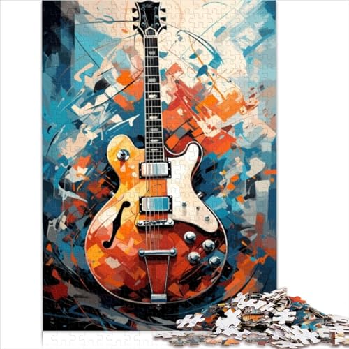 für ErwachsenePuzzle E-Gitarre Inferno1000-teilige Puzzles für Erwachsene Holzpuzzlespielzeug für Erwachsene Kinder Denksportaufgaben Größe (50x75 cm) von YOITS