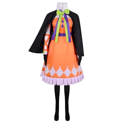 YOLIURCH Cosplay Kostüm Anime Kürbis Umhang Kleid Uniform Set Halloween Party Anzüge mit Hut (Medium) von YOLIURCH