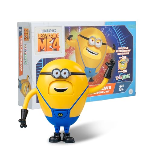 Minion Despicable Me 4 Spielzeug, 4,7 Zoll Mega Dave Actionfigur, 6 Änderungsausdrucks mit versteckten Taschen Minion Modell Set, Geschenk für Kinder ab 8 Jahren von YOLOPARK