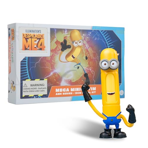 Minion Despicable Me 4 Spielzeug 5,1 Zoll Mega Tim Actionfigur Magnetikkopf und 360° drehbarer Körper mit dehnbaren Armen Minion Modell Set Geschenk für Kinder ab 8 Jahren von YOLOPARK