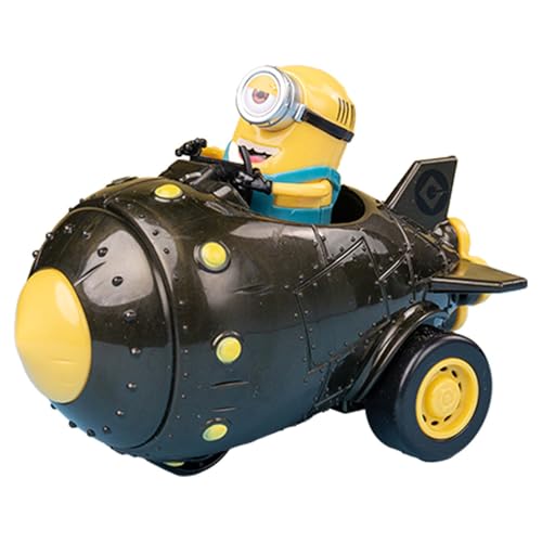 Minion Despicable Me 4 Spielzeug Rakete Minion Mel Spielzeug Auto Geschenk Kleinkinder Jungen und Mädchen Alter 3 4 5 6 7 8 Jahre Reibungskraftauto Zurückziehen Minion Actionfigur Party Geschenke von YOLOPARK