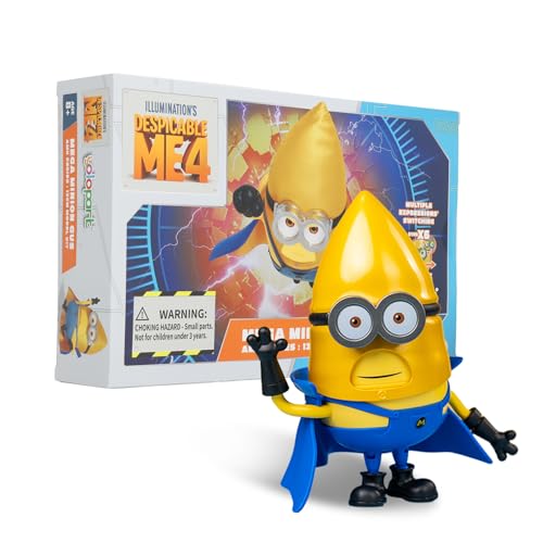 Minion Despicable Me 4 Spielzeugs, 5,1 Zoll Mega Gus Actionfigur 6 austauschbare Ausdrucksformen und drehbare Kopf-Minion Modell Set Geschenk für Kinder ab 8 Jahren von YOLOPARK