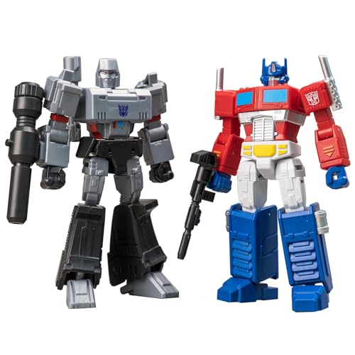 Optimus Prime & Megatron Transformer Spielzeug 2 Stück, AMK Mini Serie Transformers G1 Action Figuren, 12CM hoch artikuliert Autobot und Decepticon Spielzeug für Kinder ab 8 Jahren von YOLOPARK