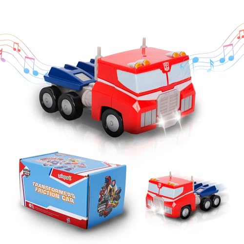 YOLOPARK Transformer Toys Optimus Prime Spielzeugauto, 12,9 cm, keine Umwandlung von Transformers, Rettungsbots Autos, reibungsbetriebene Autos, Geschenke für Kleinkinder, Jungen und Mädchen, Alter 3, von YOLOPARK