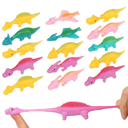 YOLOUP 15 Stück Schleuder Dinosaurier Spielzeug Kinder Slingshot Dino Fingerspielzeug Dinosaur Finger Toys Fliegende Dinosaurier Partyspielzeug für Jungen Weihnachtsgeschenk Geschenk Füllungen von YOLOUP