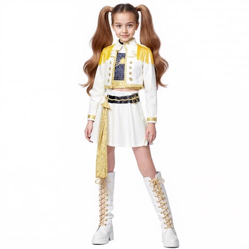 YOMORIO Dämonenjäger-Kostüm für Mädchen, Anime-Outfit für Halloween, Cosplay, Karneval, Alter 3-12 Jahre, Golden M YOMORIO Dämonenjäger-Kostüm für Mädchen, Anime-Outfit für Halloween, Cosplay, Karneval, Alter 3-12 Jahre, Golden M von YOMORIO