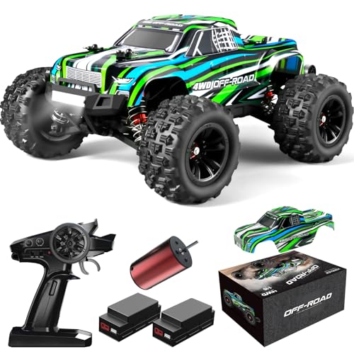 YONCHER YC380 PRO Ferngesteuertes Auto,1:16 Bürstenloser Motor 68 KM/H, 4WD Offroad RC Auto für Erwachsene, 2.4G Proportional Hobby Monster Truck Buggy, Mit 2 Akku für Outdoor von YONCHER