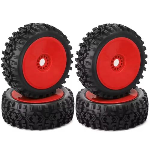 Für ARRMA Für Typhon Für Talion Für Traxxas Für Redcat Für Kyosho Für HPI Für HSP Für VRX RC 4 Stücke 118mm 1/8 RC Off-Road Für Buggy Räder Reifen RC Car Reifen(Red) von YONMFRDS