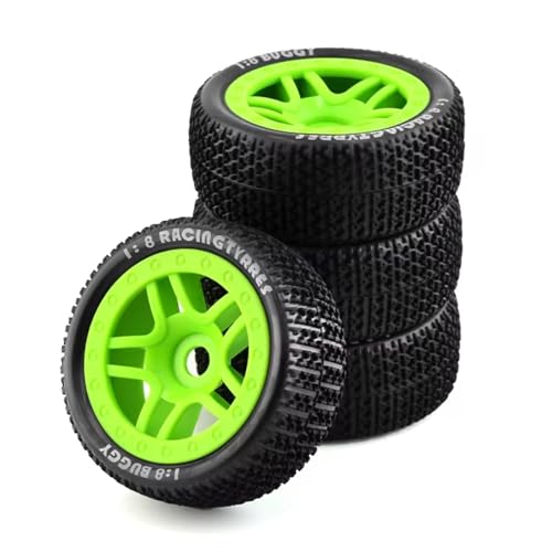 Für ARRMA Für Typhoon Für TRAXXAS Für Small X Für E-Revo Für Wanderer Für Katun Für Tailong Für T-förmigen 1/8 Off-Road Reifen RC Car Reifen(Green) von YONMFRDS