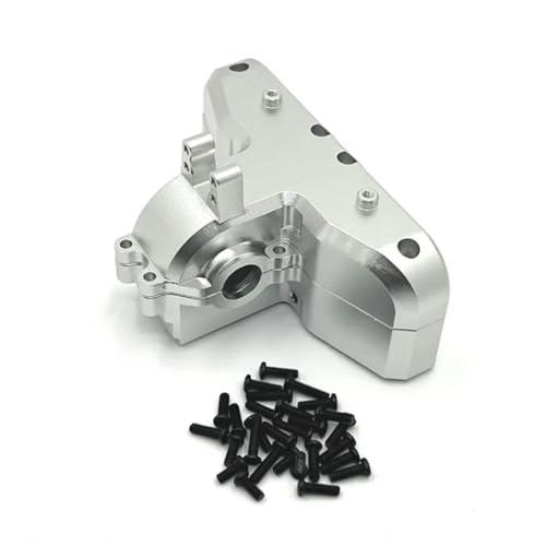 Für MJX Für Hyper Go 14301 14302 14303 1/14 RC Auto Metall Hinten Getriebe Gehäuse Getriebe Differential Fall Upgrade Teile Zubehör RC Autoteile(Silver) von YONMFRDS