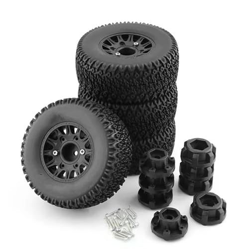 Für TRAXXAS Für ARRMA Für SENTON Für SCTX10 Für HPI RC Auto 4 Stück 112 Mm 1/8 1/10 Short Course Truck Reifen Mit 12 Mm 14 Mm 17 Mm Radsechskant RC Car Reifen(Black) von YONMFRDS