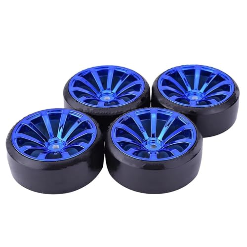 Für Traxxas Für D4 Für HSP Für HPI Für Sakura Für TT01 Für Tamiya Driften RC Auto Zubehör 4PCS 1/10 Drift Auf-straße Räder Muster Reifen RC Car Reifen(Blue) von YONMFRDS