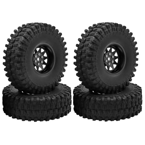 Für Traxxas Für TRX4 Für Axial Für SCX10 1/10 RC 120 Mm Deep Dish Negativ Offset 8,9 Mm Metall 1,9 Zoll Beadlock Felgennabe Reifen RC Car Reifen(Black) von YONMFRDS