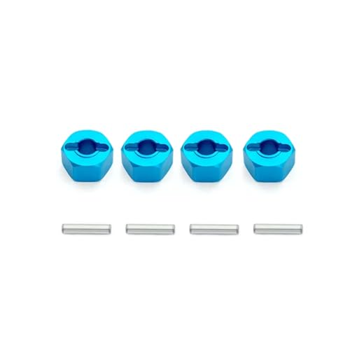 Für Traxxas Für Traxxas Für Slash 4x4 Für MJX H16 16207 RC 1/10 4 Stücke Aluminium Rad Hex Hub Adapter Halterung 12mm Dicke 7mm Upgrade Teile RC Autoteile(Blue2) von YONMFRDS