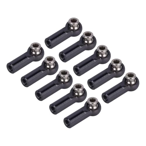 RC Autoteile Für Axial Für SCX10 Für TRX4 D90 Für Tamiya 1/10 RC Crawler Upgrade Teile 10Pcs Metall M4 Link Spurstangenköpfe Kugelgelenk CW Gewinde(Black) von YONMFRDS