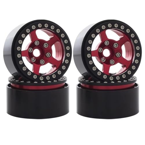 RC Autoteile Für Axial Für SCX10 Für Traxxas Für TRX4 Für D90 Für Gen8 Für VS4-10 1/10 RC 4 Stücke Metall 1,9 "Beadlock Rad Felge Rad Hub(Red) von YONMFRDS