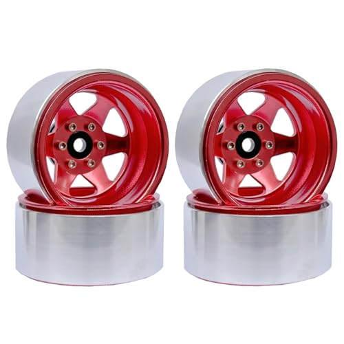 RC Autoteile Für TRAXXAS Für TRX4 Für Axial Für SCX10 90046 Für D90 1/10 RC Deep Dish Offset -8,9mm Metall 1,9 "Beadlock Felge Hub(Red) von YONMFRDS