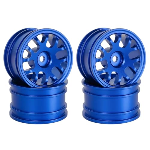 RC Autoteile Für Tamiya Für M03 04 05 06 07 Für MB-01 Für XM-01 Upgrade Teile 4 Stücke 42mm 1/10 RC On-Road Drift Für Rennwagen Metall Felge Radnaben(Blue) von YONMFRDS