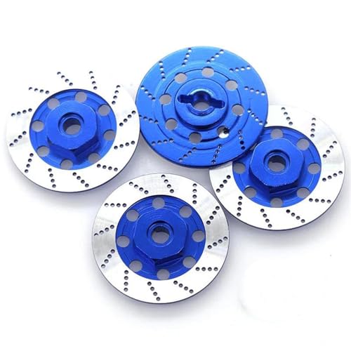 RC Autoteile Für Tamiya Für TT01 TT02 Für HPI Für HSP 94123 Für Sakura D4 1/10 Ersatz Metall Bremsscheibe Rad Hex Hub Adapter 12mm RC On Road Racing Auto Zubehör(Blue) von YONMFRDS