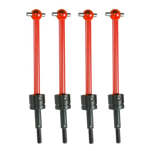 RC Autoteile Für Tamiya Für TT02B DT03 Zubehör 4 Stücke Metall Für Universal Antriebswelle CVD Antriebswelle 64mm RC Fernbedienung Upgrade Teile(Red) von YONMFRDS