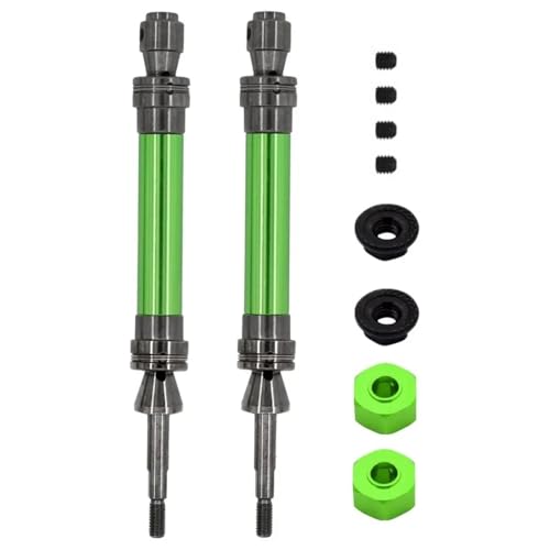 RC Autoteile Für Traxxas Für Slash 2WD Für Vxl 4X4 Für Hoss Für Stampede 1/10 RC Auto Upgrade Teile 2Pcs Stahl Hintere Antriebswelle Antriebswelle CVD 6852R(Green) von YONMFRDS