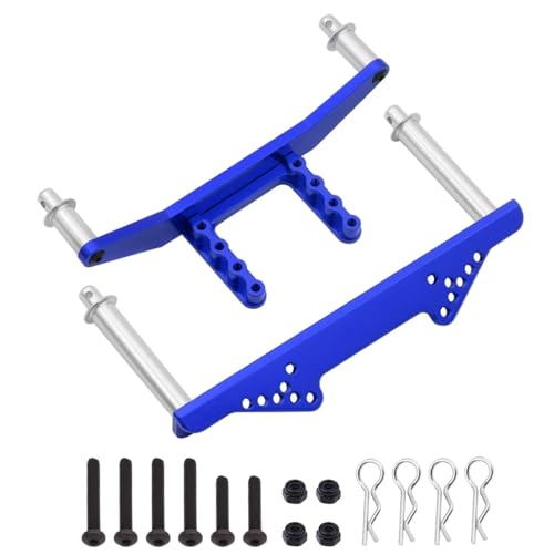 RC Autoteile Für Traxxas Für Slash Für Rustler Für Stampede Für VXL 2WD 1/10 RC Auto Metall Vorne Hinten Körper Halterungen Mit Körper Beiträge Upgrade Teile(Blue) von YONMFRDS