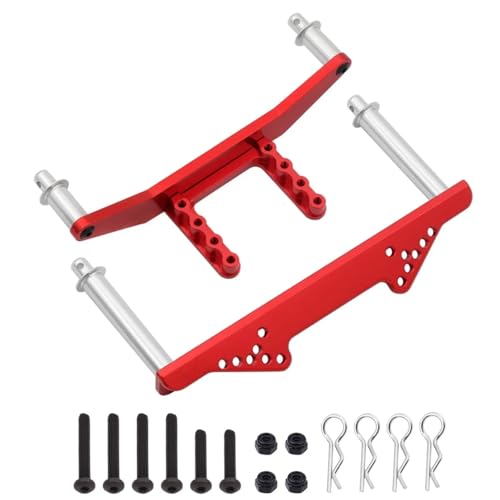 RC Autoteile Für Traxxas Für Slash Für Rustler Für Stampede Für VXL 2WD 1/10 RC Auto Upgrade Zubehör Metall Vordere Und Hintere Körper Halterungen Mit Körper Streben(Red) von YONMFRDS