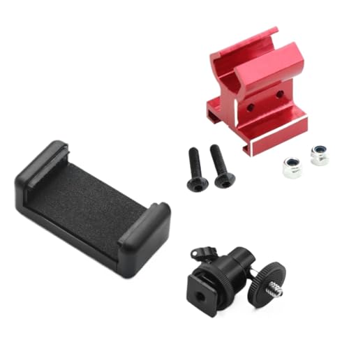 RC Autoteile Für Traxxas Für TRX4 Für TRX6 Für E-Revo Für Slash Für Rustler T-Maxx E-Maxx RC Auto Upgrade Teile Metall TQi Sender Telefon Halterung(Red) von YONMFRDS