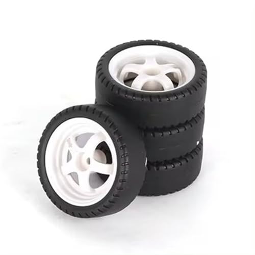 YONMFRDS Für AE86 Für A86 Für LD1801 1802 1803 1804 Für A01 02 1/18 RC Auto Upgrade Teile 4 Stücke 33mm RC Harte Drift Reifen Rad Harten Reifen RC Car Reifen(White) von YONMFRDS