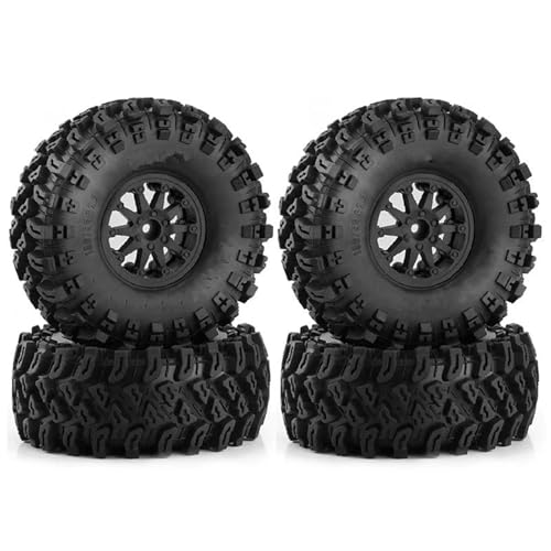 YONMFRDS Für Axial Für SCX10 Für Wraith Für Capra Für TRX4 Für YK4082 Für CROS 1/8 1/10 RC 4 Stück 136 Mm Kunststoff 2,2 Zoll Beadlock Felgenreifen-Set RC Car Reifen(Black) von YONMFRDS