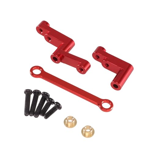 YONMFRDS Für MJX Für Hyper Go 16207 16208 16209 16210 H16 H16BM 1/16 Fernbedienung Auto Metall Teile Zubehör Lenkung Montage RC Autoteile(Red) von YONMFRDS