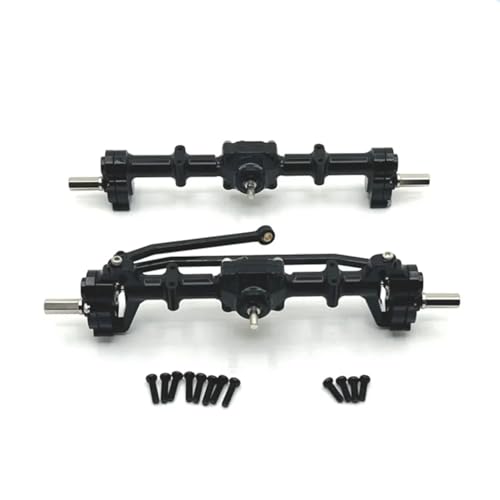 YONMFRDS Für MN78 Für MN82 Für MN99S Für MN98 1/12 Metall Vorne Und Hinten Portal Achse RC Auto Upgrade Teile Zubehör RC Autoteile(Black) von YONMFRDS