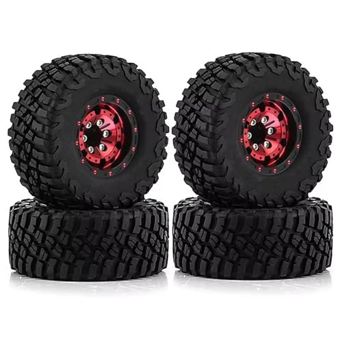 YONMFRDS Für SCX24 Für AX24 Für TRX4M Für FCX24 Upgrade Teile 4 Stücke 57mm Metall 1,0 "Beadlock Felge Gummi Reifen Set 1/18 1/24 RC Crawler RC Car Reifen(A3) von YONMFRDS