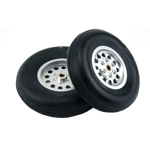 YONMFRDS Für W/Aluminium Für Nabe Für 1,75"/2,5"/3"/3,5"/4"/4,5"/5'' Zoll Für RC Flugzeug Für Modell Jet 1 Paar Gummi Rad Reifen RC Car Reifen(1Pair 127mm 5.0INCH) von YONMFRDS