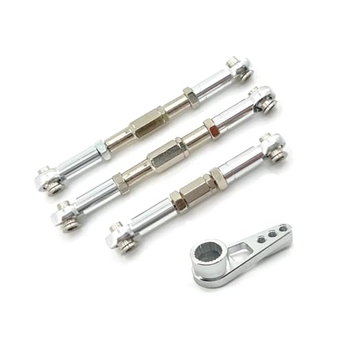 YONMFRDS Für WLtoys 104016 104018 104009 12401 12402 12403 12404 12409 Lenkgestänge Lenkgetriebe Für Schaukel Arm RC Auto Teile RC Autoteile(Silver) von YONMFRDS