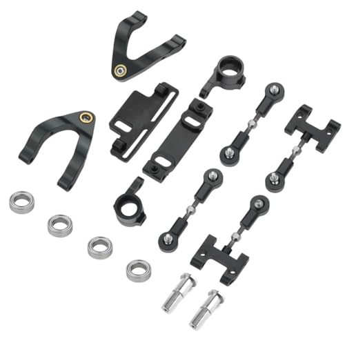 YONMFRDS Für WPL Für D12 D22 D32 D42 Metall Lenkung Tasse Oberen Unteren Arm Lenkung Slider Drehen Block RC Auto Upgrade Teile Zubehör 1/10 RC Autoteile(Black) von YONMFRDS