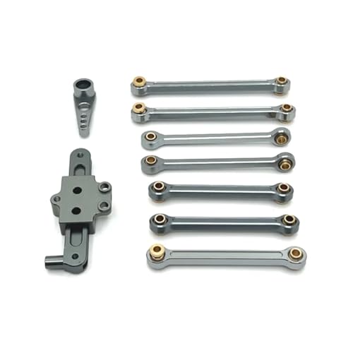 YONMFRDS Für Wltoys 124006 12423 12427 12428 12429 1/12 RC Auto Metall Upgrade Teile Kit Lenkung Montage Link Stange Servo Arm Zubehör RC Autoteile(Gray) von YONMFRDS