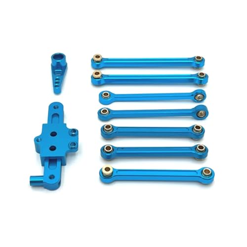 YONMFRDS Für Wltoys Für 124006 12423 12427 12428 12429 1/12 RC Auto Zubehör Metall Upgrade Teile Kit Lenkung Montage Link Stange Servo Arm RC Autoteile(Blue) von YONMFRDS