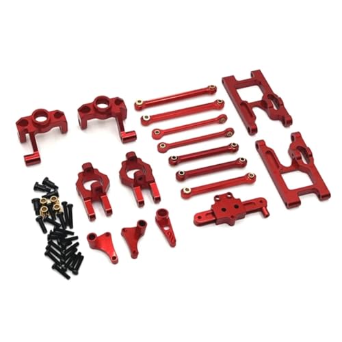 YONMFRDS Für Wltoys Für 124006 12423 12427 12428 12429 1/12 RC Auto Zubehör Metall Upgrade Teile Kit Lenkung Tasse Lenkung Montage Link Stange RC Autoteile(Red) von YONMFRDS