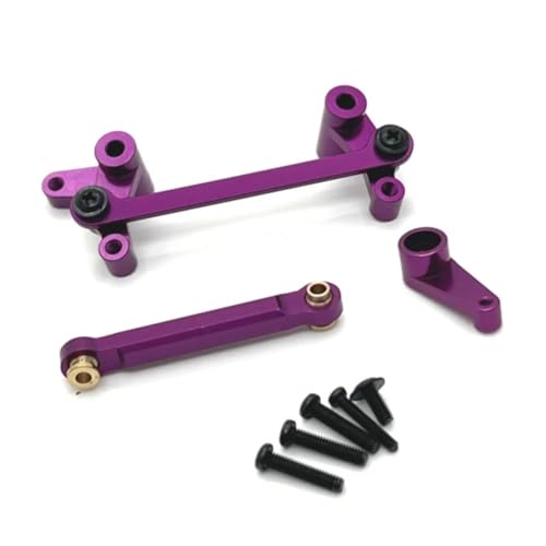 YONMFRDS Für Wltoys Für 144016 144018 1/14 RC Auto Upgrade Teile Zubehör Metall Lenkung Montage Servo Arm Servo Link Rod Set RC Autoteile(Purple) von YONMFRDS