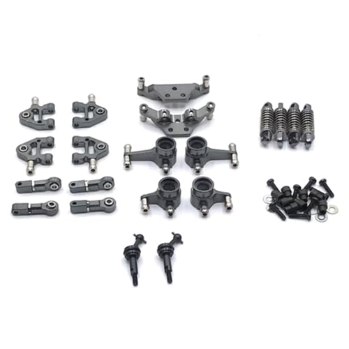 YONMFRDS Für Wltoys Für 284131 K969 K979 K989 K999 P929 Metall Upgrade Teile Kit Suspension Arm Stoßdämpfer Lenkung Block RC Auto Zubehör RC Autoteile(Grey) von YONMFRDS