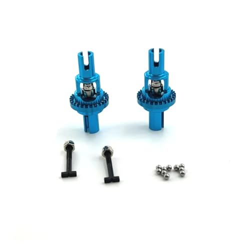 YONMFRDS Für Wltoys Für 284161 284010 284131 K989 K979 K969 P929 P939 1/28 RC Auto Upgrade Teile 2 Stücke Metall Differential RC Autoteile(Blue) von YONMFRDS