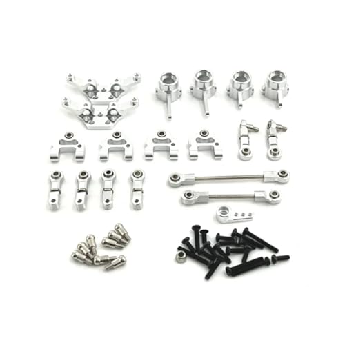 YONMFRDS Für Wltoys Für 284161 284010 284131 K989 K979 K969 P929 P939 1/28 RC Auto Upgrade Zubehör Set Metall Upgrade Teile Kit Lenkung Tasse RC Autoteile(Silver) von YONMFRDS